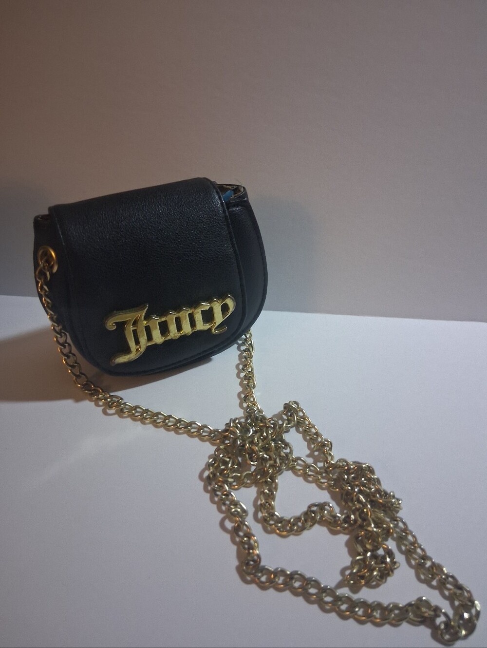 Juicy Couture Black Mini Shoulder Bag with Gold Hardware